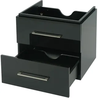 Mendler Premium Waschbeckenunterschrank HWC-D16, Waschtischunterschrank Waschtisch Badmöbel, hochglanz 60cm - schwarz