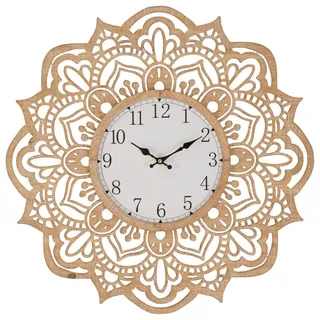 Mauro Ferretti Orologio DA Muro Carving cm Naturfarbe weiß - Braun