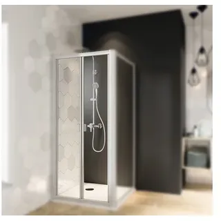 Falttür für Nische und Seitenwand Breuer Fara4 900x1850 mm Echtglas Klar hell al