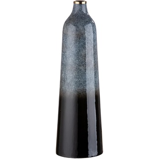 Gilde große Deko Vase XL konische Blumenvase aus Metall - Deko Wohnzimmer Geschenk für Frauen - Farben: Grau Schwarz Höhe 49 cm