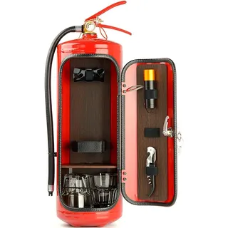 RofHaus Minibar Feuerlöscher – Mobile Bar – Metal, for Whisky-Liebhaber und Feuerwehrleute