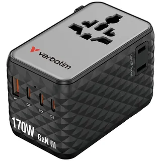 Verbatim 30190 Reiseadapter Charge 'n' Travel 170W Universal Travel Adapter - Black