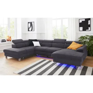 Cotta Wohnlandschaft »Komaris«, U-Form, B: 320 cm« mit Bettfunktion, Bettkasten & Licht,