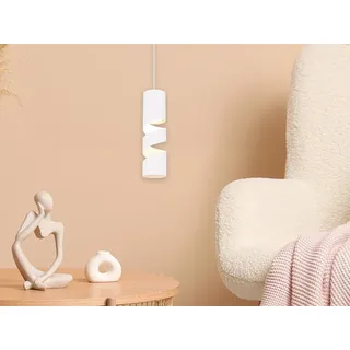 meineWunschleuchte kleine LED Pendelleuchte einflammig Küchenlampe Esstischlampe hängend Weiß, Ø12cm