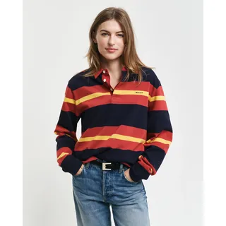 Gant Langarm-Poloshirt »MULTISTRIPE HEAVY RUGGER«, mit bunten Streifen, unisex Gant IRON RED XXXL