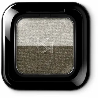 KIKO Milano Bright Duo Eyeshadow - Farbton 16 Warm Silver/Jungle Green | Doppelter Farbton | Intensive Farbe | Verblendbar | Multi-Finish