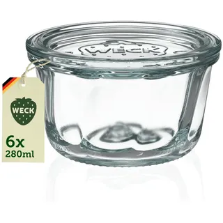 WECK Gläser 280ml – 6er Set mit Deckeln – Guglhupfform – robuste Dessertgläser, Einkoch- & Einmachgläser – klein – Weckglas ideal für Nachtisch, Pudding und kleine Kuchen
