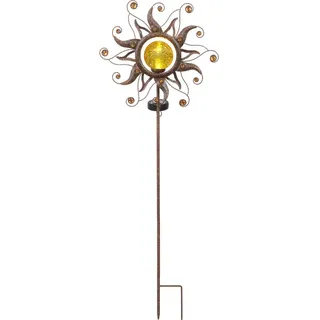 Ambia Garden Solarleuchte , Rostfarben , Metall, Kunststoff, Glas , 7.5x91x31.5 cm , mit Schalter , Dekoration, Gartendeko