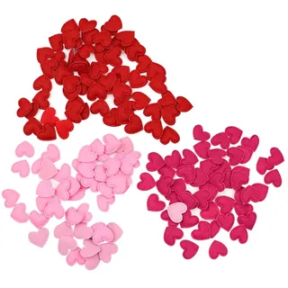 300 Stück Valentinstag Filz Herzen Liebesform Konfetti Mini Herzförmige Blütenblätter Kleine Dekorative Filzkugeln Romantische Hochzeit Dekoration für Muttertag Rosa Rot Rose