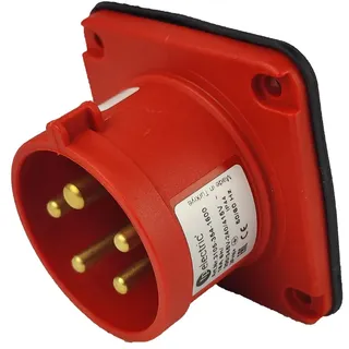 TP Electric CEE Einbaustecker mit Phasenwender gerade 5P 16A 400V IP44 75x75 2177