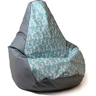 Sako bag pouffe Pear print grey-lama L 105 x 80 cm