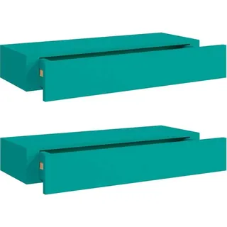 SYFAXTM Wandregale mit Schubladen 2 Stk. Blau 60x23,5x10 cm MDF - Blau