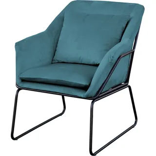 SVITA JOSIE Sessel Samt petrol grün Fernsehsessel Relaxsessel - Türkis, Grün, Blau