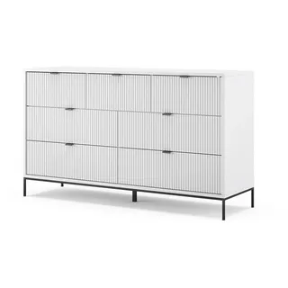 Vicco Sideboard Eliza Weiß 140 x 81 cm mit 7 Schubladen , Holzwerkstoff , Rechteckig , 140x81x42 cm , Kleinmöbel, Kommoden, Sideboards