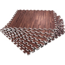 GORILLA SPORTS Bodenschutzmatte »Schutzmattenset mit acht Teilen Holzoptik Dunkel«, (Set, 8 St.), braun