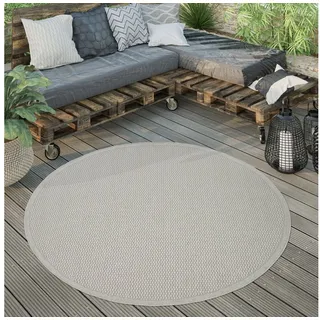 Paco Home Teppich »Timber 125« rund 4 mm Höhe Flachgewebe, Sisal Optik, In- und Outdoor geeignet, Wohnzimmer, beige