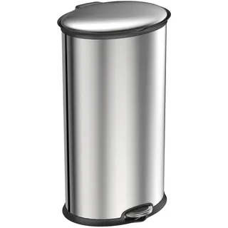 EKO - Ellipse Treteimer 30 Liter - Stainless steel Plastic - Matt Edelstahl - Silber