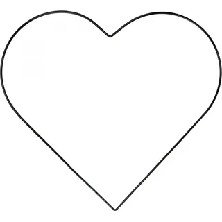 Metallring Herzform Schwarz, Hängedeko Set 4 Stk, Scandi Deko - Schwarz