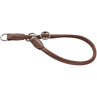 HUNTER Round & Soft Dressurhalsung | weiches Rindnappaleder, rundgenäht, fellschonend, stabil, Made in Germany, Farbe: Braun, Größe: L-XL