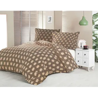 Kvalitex Satiniertes französisches Leinen LUXURY COLLECTION 1+2, 220x200, 70x90cm CARERO béové - Braun, Beige