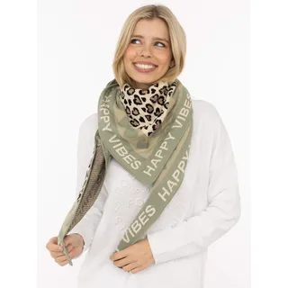 Zwillingsherz "Micha", Mode Tuch, Leomuster mit Herzen und Schrift, vielseitig tragbar,
