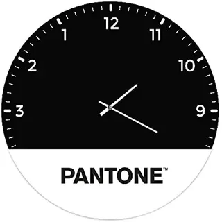 Homemania Wanduhr Up Side Down – Wanddekoration rund – für Wohnzimmer, Küche, Büro – Schwarz, Weiß aus Metall, 40 x 0,15 x 40 cm