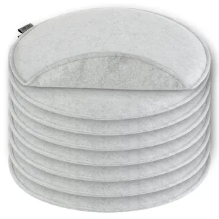 com-four® 4X Sitzkissen aus Filz Ø 40 cm - gepolstertes Stuhlkissen - runde Sitzpolsterauflage für Esszimmer, Garten, Balkon - rutschfeste Unterseite mit Anti-Slip