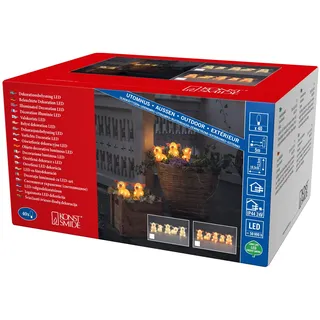 Konstsmide LED Lichterkette Acryl Schweine 5er Set transparent 40 warm weiße Dioden