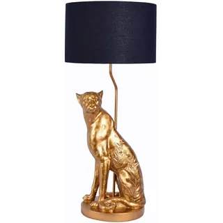 Palazzo XL Tischlampe Leopard Gold Schwarz Panther Art Deco Bodenlampe Tischleuchte 77cm cw230 Palazzo Exklusiv