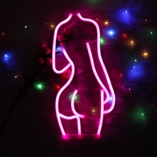 ENUOLI Lady Body Neon Sign Sexy Neon Sign USB/Batteriebetriebene Girl Neon Sign Woman Neon Sign für Party Wall Decor Neon Light Sign Led Neon Light Neon Lamp for Friends Lovers Supply Geschenke (Rosa)