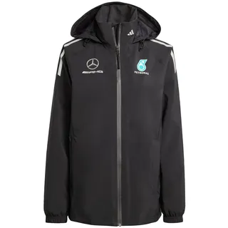 adidas Damen MERCEDES - AMG PETRONAS FORMULA ONE TEAM MECHANICS RAIN JACKET WOMEN, Black/Reflective Silver, XXL