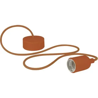 Design-Glühbirnenfassung mit Stoffkabel - Farbe braun - Braun