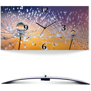 Artland Wanduhr »Pusteblumen Tautropfen« 3D Optik gebogen, mit Quarz- oder Funkuhrwerk, versch. Größen, orange