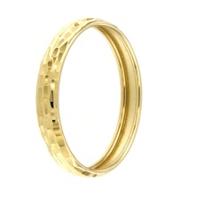 Lucchetta - Gold Ring aus 585er Gelbgold mit Diamantgravur | Vorsteckring ohne Stein | Größen 50-62, | Schmuck Echtes GoldRing Damen Echtgold | Hochwertiges Juwel hergestellt in Italien