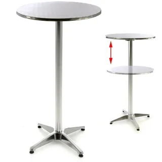 VCM Gartentisch Bistrotisch Ø 60 x 110 cm Silber