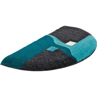 Erwin Müller Duschvorlage Athen, Duschmatte, Dusschvorleger rutschhemmend türkis Größe 50x80 cm - kuscheliger Hochflor, für Fußbodenheizung geeignet