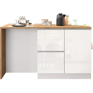 kochstation Kücheninsel KS-Sole 152,5 cm weiß hochglanz
