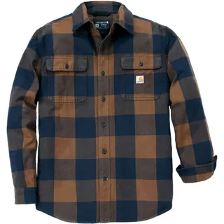 Carhartt Heavyweight Flannel Plaid, Hemd - Braun/Dunkelblau (Rdk) - S