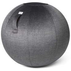 Bild BOL VARM Stoff-Sitzball in Anthracite, Ø 60cm-65cm, Samt-Möbelbezugstoff - robust, formstabil, mit Tragegriff und Bodenring