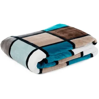 Gözze Wohndecke »Antigua« mit modernem Karo, Kuscheldecke, 150x200 cm, blau