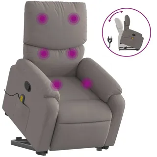 vidaXL Massagesessel mit Aufstehhilfe Taupe Stoff - Taupe