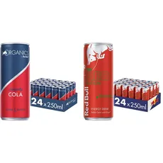 Organics by Red Bull Simply Cola - 24er Palette Dosen - Bio-Erfrischungsgetränke 100% natürliche Zutaten, EINWEG & Energy Drink Red Edition - 24er Palette Dosen