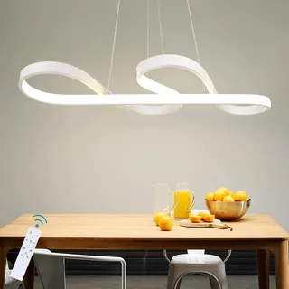 ZMH Pendelleuchte Esstisch LED Hängeleuchte Esstischlampe Esszimmer | Hängelampe Dimmbar 47W Küchenlampe Weiß Küche Esszimmerlampe Modern Pendellampe für Küche Wohnzimmer Schlafzimmer