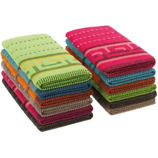 briebe Home 12 Geschirrtücher 100 % Baumwolle Frottee, Hergestellt in Portugal, Küchenhandtücher Set, 50x50 cm, Hohe Saugfähigkeit, Weich & Strapazierfähig, Mehrfarbig