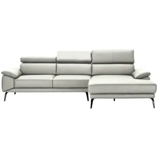 Novel Ecksofa , Weiß , Leder , Echtleder , Rindleder , Ottomane rechts, L-Form , 295x187 cm , Typenauswahl, Lederauswahl, Stoffauswahl, seitenverkehrt erhältlich, Hocker erhältlich, Rücken echt , Wohnzimmer, Sofas & Couches, Wohnlandschaften, Ecksofas