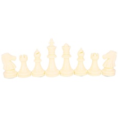 Cocoarm 32 Stücke Internationalen Schachfiguren ohne Brett Tragbare Schach Set Brettspiel Set Schachspiel Ersatz Turnier Schachfiguren(Mittlere Königshöhe 64 mm)