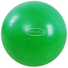 Signature Fitness Gymnastikball, Yoga-Ball, Fitnessball, Geburtsball mit Schnellpumpe, 0,9 kg Kapazität, Grün, 86,4 cm, XLL