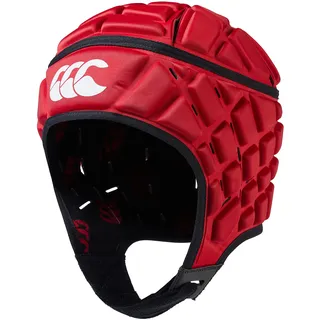 Canterbury CCC Rugby Raze Headguard, Scrum Cap, Full Coverage, Soft-Edged Chin Strap, Designed Holes Aid Ventilation, Foam Padding,Flag Red,XL