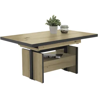 HELA Tische Noah 70 x 54-73 x 110-150 cm Eiche braun/schwarz