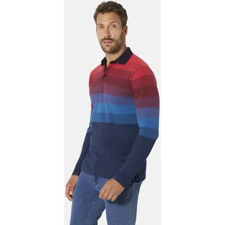 Langarm-Poloshirt BABISTA "Langarm-Poloshirt LEMIN", Herren, Gr. XL, rot (rot dunkelblau gestreift), Obermaterial: 100% Baumwolle CO., Shirts Langarm-Poloshirt